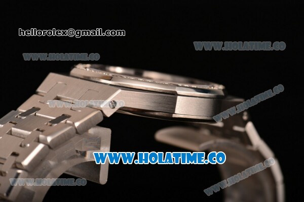 Audemars Piguet Royal Oak 33MM Miyota Quartz Steel Case/Bracelet with Grey Dial Stick Markers and Diamonds Bezel (EF) - Click Image to Close